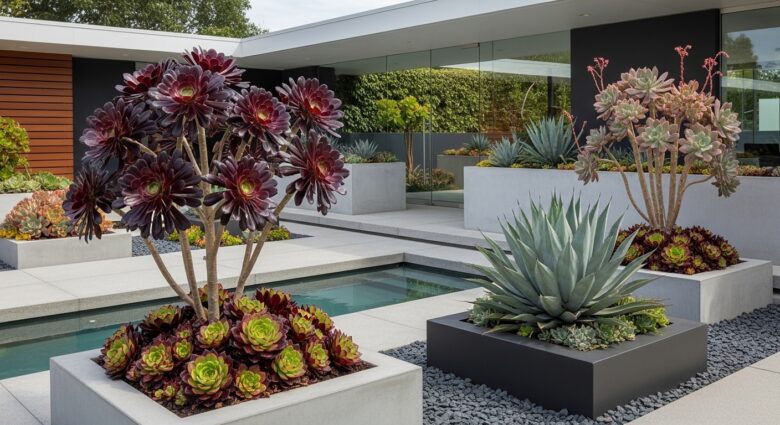 suculentas exóticas jardins modernos