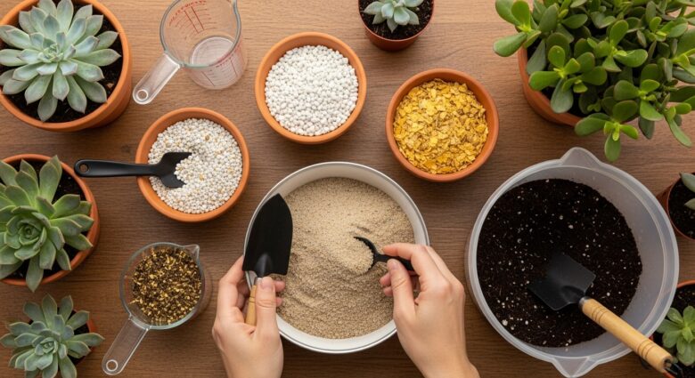 substrato arenoso para suculentas de folhas grossas