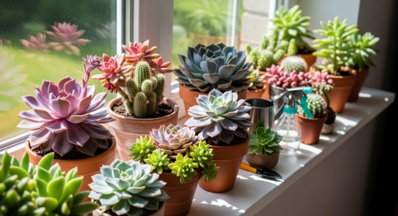 como cuidar de suculentas em janela com sol