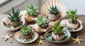 Como reaproveitar conchas do mar para criar mini arranjos de suculentas